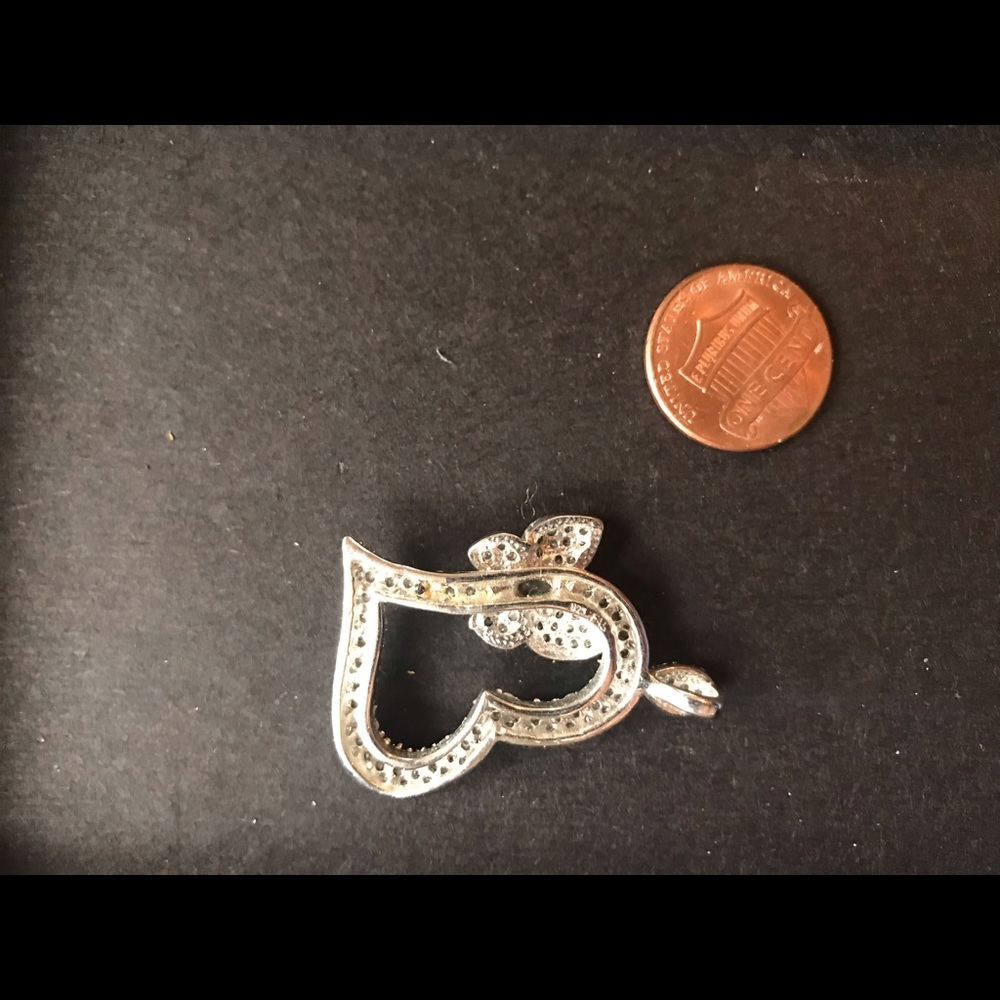 7g FAS STERLING HEART RHINESTONES PENDANT - Picture 3 of 8